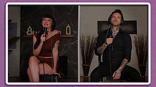 Beautiful dark haired Charlie Valentine seduces & rails tattooed stud Small Hands' huge schlong