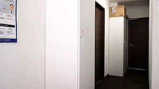 Japanese babe in schoolgirl uniform masturbates