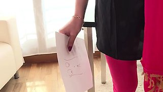 Indian MILF school teacher sucks student's dick and gets
