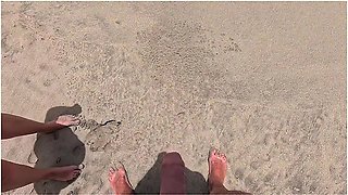 Stranger Girl Helping To Pee Guy At The Public Beach Compilation