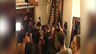 Blonde & Brunette Suck Cocks in Wild Ggg Bukkake Gangbang