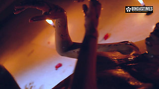 Desi Indian marriage anniversary, special candle light chocolate sex with hot teen Sudipa