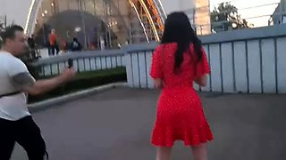 A kinky picked up euro amateur outdoor upskirt in hd
