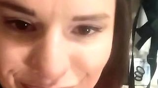 Hot amateur busty brunette masturbate in webcam