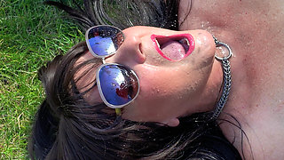 Close-up Mouth Filled with Piss - Ithastopeefun