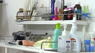 Gyno examination of blonde mature woman