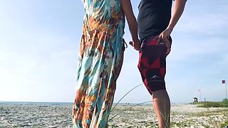 Big Booty MILF Jane R Gets Public Anal Sex on Beach After Teasing Stranger - Standing Fuck & Cumshot