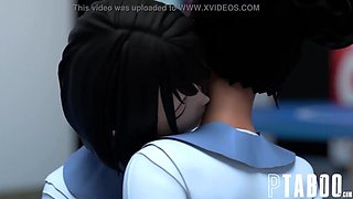Lesbian Hentai Sex School Episode 8 - Penny's Break with April O'Neil and Kira Noir