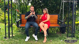 Brian Evans Pounds Blonde Colombian Naty Delgado in Hardcore Outdoor Fuck After Her Steamy Podcast Finish