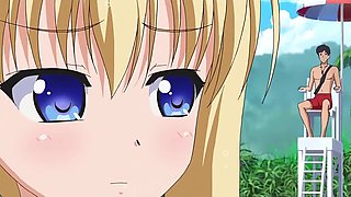 Hentai 'Oni- Hichi', Ep.1: Sexy Buxom Blonde Airi Enjoys Sneaky Sex On the Beach With Her Stepdad