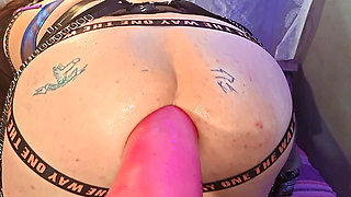 sissy riding on a big didlo