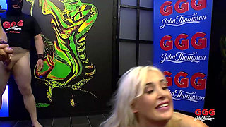 Blonde Slut Gets Covered in Cum by Multiple Cocks - Ggg Bukkake