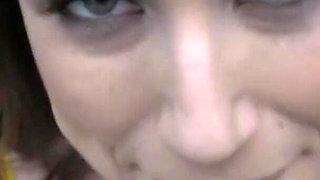 Big natural tits Rucca takes it in her hairy snatch