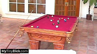 Small Dick Guy Getting a Quick Blowjob From a Sexy Redhead