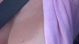 Artemisia Love Flashing Her Juicy Big Tits for You in the Car