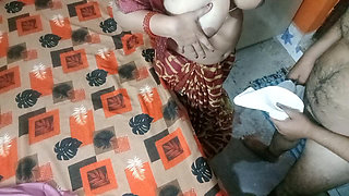 Very Beautiful Indian Bhabhi in Red Saree