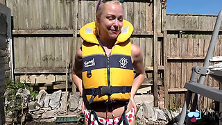 Tight Lifejacket Tease - Bikini Brat in the Pool