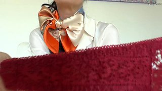 Victoria Valente Sniffs Panties and Cums!