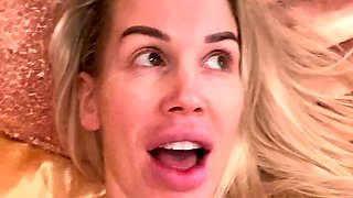 Big Boobed Blonde Masturbates With A Dildo In The Bathroom