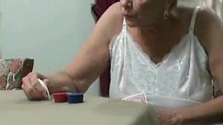 Strip poker with step-grandma reaps unexpected reward