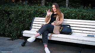 Russian Girl Spends Her Lunch Break Smoking 1 Cigs