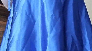 My New Blue Satin Dress, Fitted and Sexy