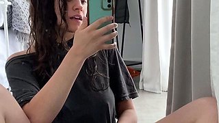 Petite small tit babe with perfect pussy masturbates