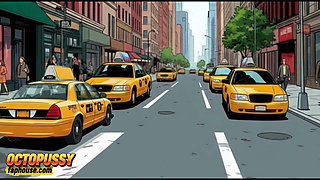 Horny Bitch Gets Her Dose of Sexual Pleasure in a Taxi. Cartoon Comic