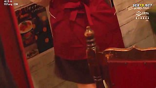 Japanese Babe having sex in the Cafe