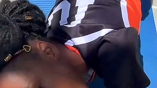 Ebony Slut Fucks Coach for Spot on Team