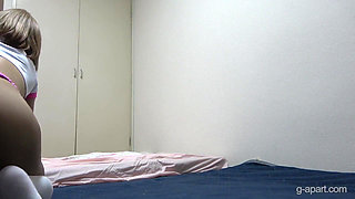 Thong Gym Clothes Room Cleaning, Girl in Girls' Apartment in Japan Cleans While Spill Out Natural Tits From Short Gym Clothes