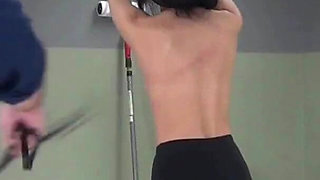 Donna's bare back whip