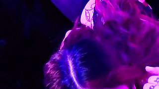 Petite Girl with Pigtails at Gloryhole