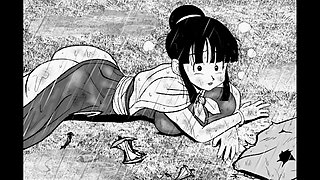 Old and young characters in cartoon sex adventures with DBZ themes