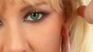 Sexy blonde MILF masturbate tight pussy with toy and gets orgasm