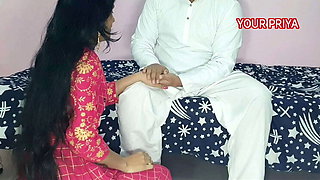 Hot Desi Bhabhi Priya Gets Rough Sucked and Fucked by Father-in-Law After New Year Party - Hindi Audio