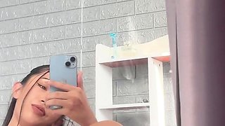 Big Tits Tranny Jerking her Big Hard Cock