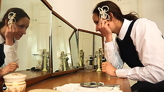 Step-mum Catches College Girl Mila at Her Dressing Table Face Slapping Punishment Wmv