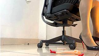 Tiny Bimbo Brat Crushed and Stomped at Work - Ignorant Giant