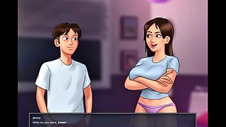 Hot Stepmom and Her Busty Friend Teach Teen in Threesome - Summertime Saga Sex Animation