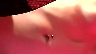 Fishnet Brunette Spread Wide for Hungry Cocks