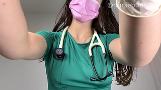 POV Professional Physical Exam in Green Scrubs