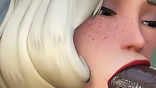 Mercy Out of Money Services Two Bbcs - 3D Overwatch Interracial Porn