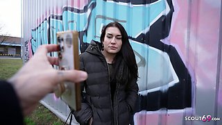 GERMAN SCOUT - Slim Czech Teen Stefani Jameson with Saggy Tits Pick Up for First Casting Fuck