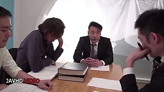 Hard day ends sultry Asian babe Rina Mayuzumi pleasures passionately at night