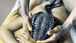 Hair Fetish for Ebony Teen Receiving Cum
