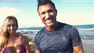 Marco Banderas Pounds Briana Bounce in Wild Beach Hookup with Emmanuel Torquemada, Drawing Crowd to