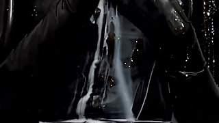 Rubber Slut Swallowing and Bathing in Milk