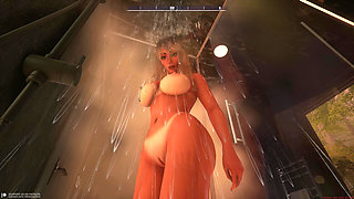 Sweet Girl Shower Masturbating 3D Hentai