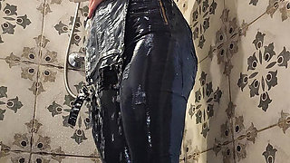 Wet Denim Fetish Getting Soaked in the Shower with My Jeans on